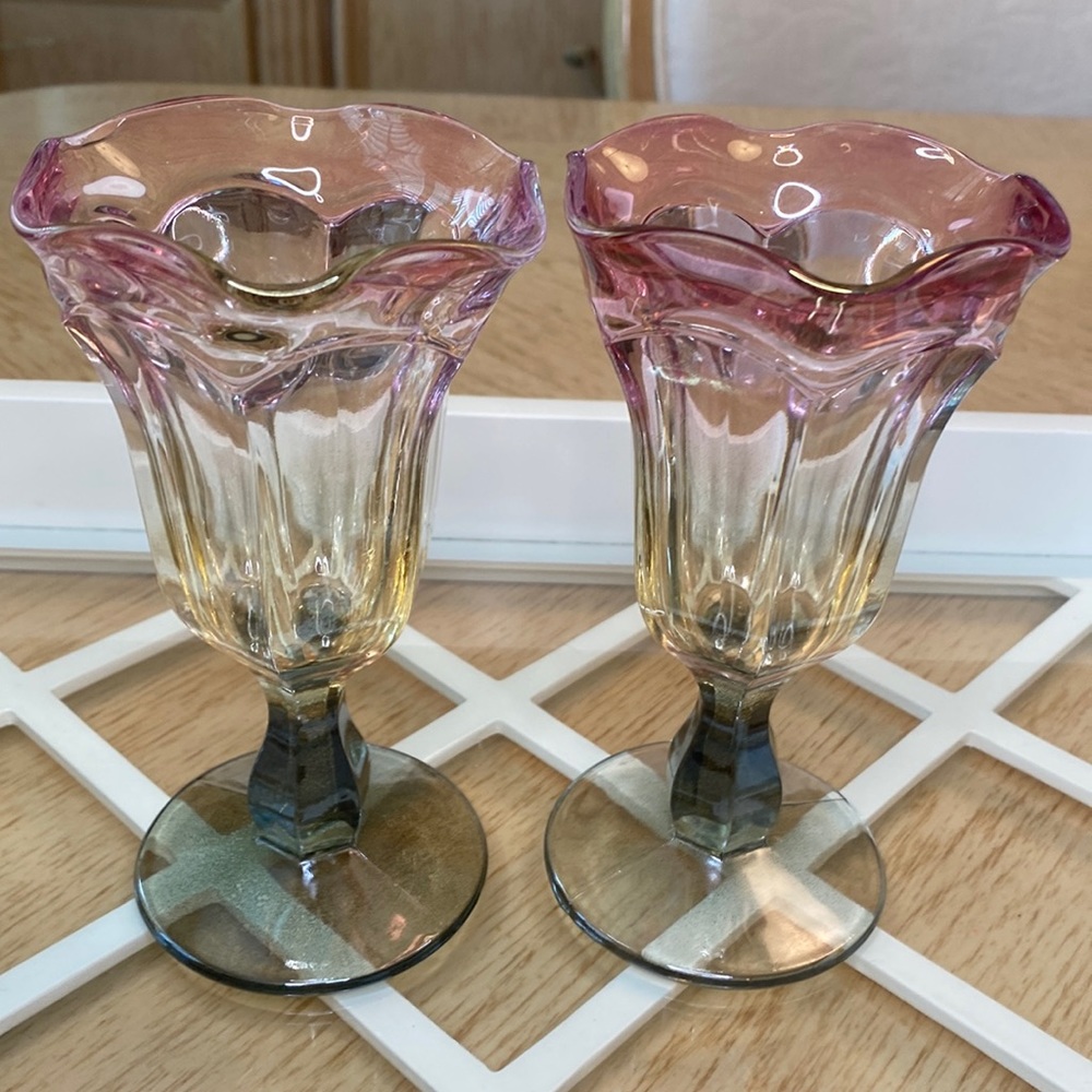 Vintage Colony Tulip Sundae Parfait Dessert Footed Glass (2)